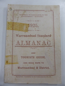 Book, Warrnambool Standard Almanac 1925, 1925