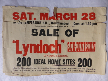 Poster, Lyndoch Sub-Division