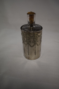 Perfume bottle, Glass & silver