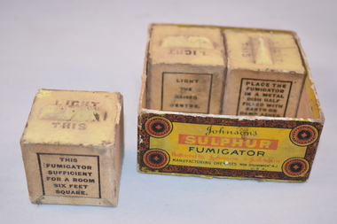 Household item, Sulphur Fumigator Cubes (boxed), Early 20th century