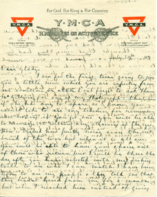 Document - Letters World War 1, Letter: 30 July 1917 To Gladys from 3117 Pte SO Miller, pre 30 July 1917