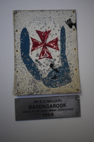 Plaque, Barongarook, C1970's
