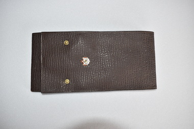 Vintage Leather Wallet, Amity Cowhide Wallet, Mid Century Orange Picture  Wallet