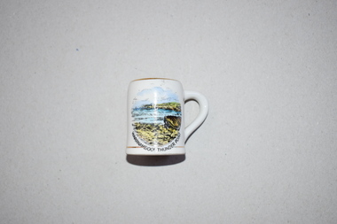 Souvenir, Victoria Fine China, Miniature mug Warrnambool Thunder Point, C 1940