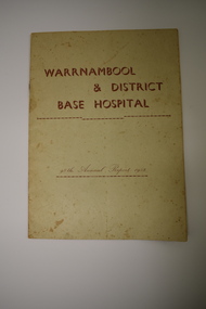Booklet, Jensen Printer, Warrnambool & District Base Hospital, 1952