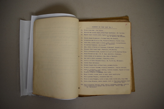 This is a typed inventory of the old Warrnambool Museum.
