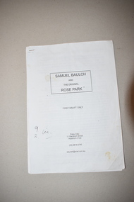 Booklet, Samuel Baulch and the Original Rose Park