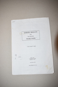 Booklet, Samuel Baulch and the Original Rose Park