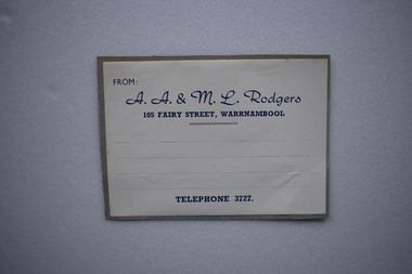 Label, A A&ML Rodgers, Mid 20th century
