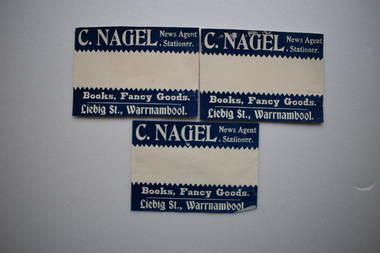 3x Labels, Nagle, Early 20th century