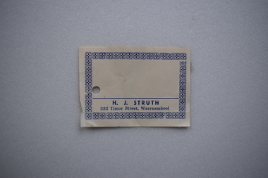 Label, Struth, Early 20th century