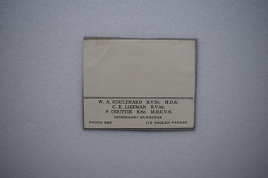 Label, Coulthard, Liefman and Couttie, Mid 20th century