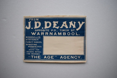 Label, Gaspar’s Modern Print, J.D.Deany, Early 20th century