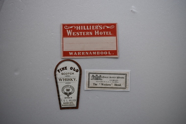 Label, Gaspars Modern Print, Hillier’s Western Hotel, Early 20th century