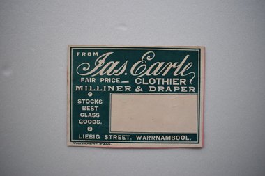 Label, Gaspar’s Modern Print, James Earle, Early 20th century