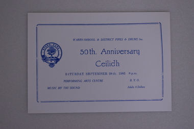 Document, 50th Anniversary Ceilidh, 1985