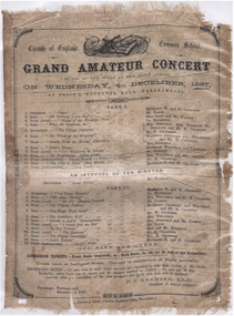 Programme - Grand Amateur Concert, Fairfax & Laurie, Examiner Office, Warrnambool, 1867