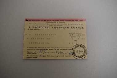 Radio Licence, Document