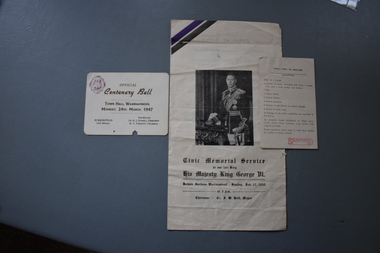 Document - Flyer, Civic & Memorial Official Services 1952