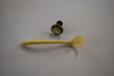 Domestic object - Mustard Spoon and Pearl Stud, early 20th century