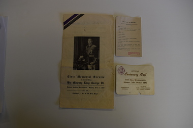 Memorabilia - Two articles of civic events in Warrnambool, Kaye & Son, Warrnambool Printers, mid 20th century