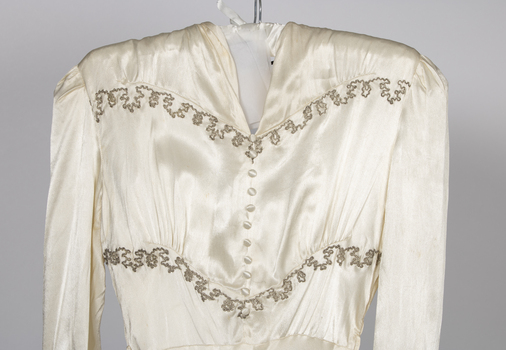 This is a wedding dress from the 1940