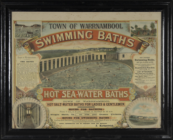 Photograph - Framed photograph of Warrnambool Salt Water Baths, c. 1920