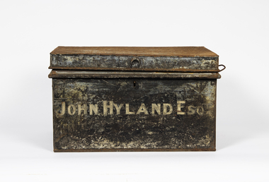 Container - Metal Tin for holding documents, late 19th century