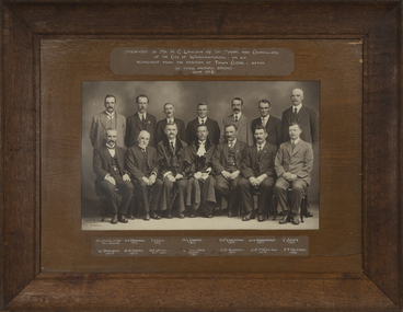 Photograph - Framed Photograph on the Occasion of Horace Lawson's Retirement, Arthur Jordan, 1918