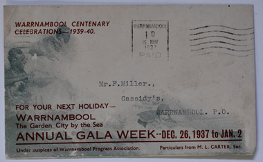 Card - Postal Envelope, 1937