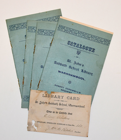 Booklet - Sunday School library catalogue and card, Smith's Printing Works, Warrnambool, early 20th century