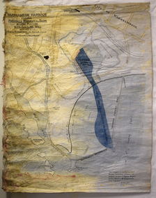 Map - Map of Proposed Alterations to Warrnambool Harbour 1925, Warrnambool Harbour Committee, Warrnambool Harbour Proposed Wharves and Basin in Lake Pertobe with Eastern Wall, 1925