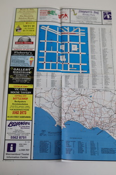 Inset Map of Warrnambool CBD with a map of surrounding districts.