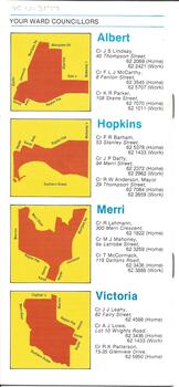Back Cover cover of 1983 Citizens' Handbook showing City of Warrnambool wards
