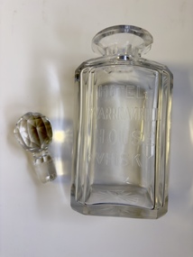  This is a crystal decanter from the Hotel Warrnambool.