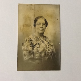 A black and white photographic  postcard, approx 1920s