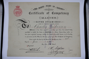 Certificate (Item) - Certificate of Competency, Charles Anderson