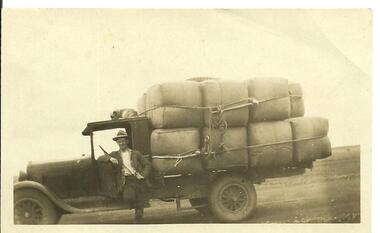 Picture, Ronald Slater carting wool