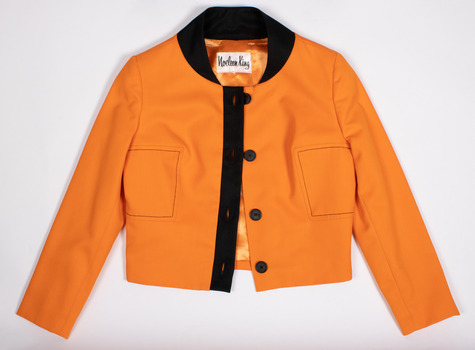 Orange cropped jacket created by Noeleen King