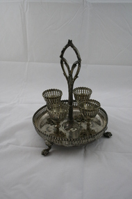 Silverplated boiled egg server, Boiled egg server, Circa 1900