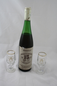 Souvenir Bottle of Wine & 2 Sherry glasses, Emerald State School Centenary 1979, 1979
