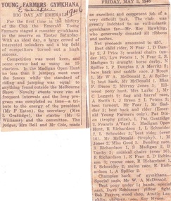 Document, Young Farmers Gymkhana Friday May 3rd, 1946