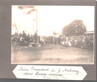 Photograph - Mounted Photograph, 25/4/1921