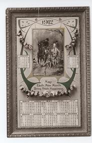 Image of 1912 calendar on a postcard