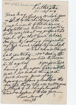 Long handwritten message dated 21.12.09