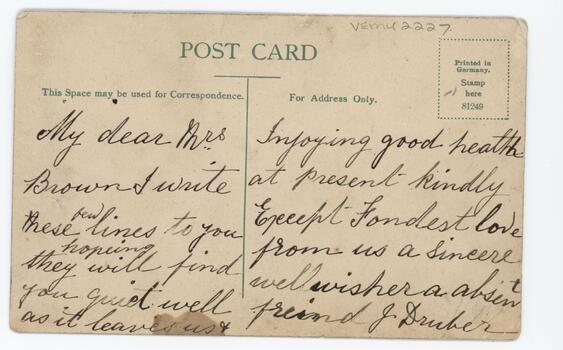 Hand-written message.