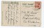 Back of postcard with handwritten message and postmark.