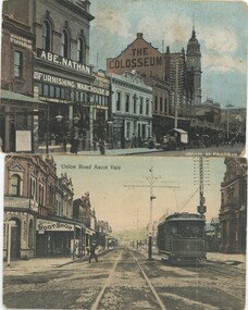 Two postcards, one on top of the other.