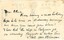 Back of postcard with handwritten message