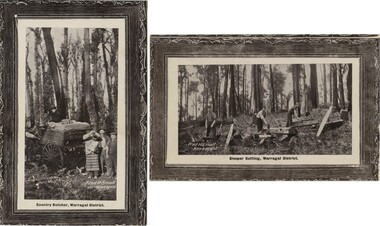 Two black and white postcards on a white background.